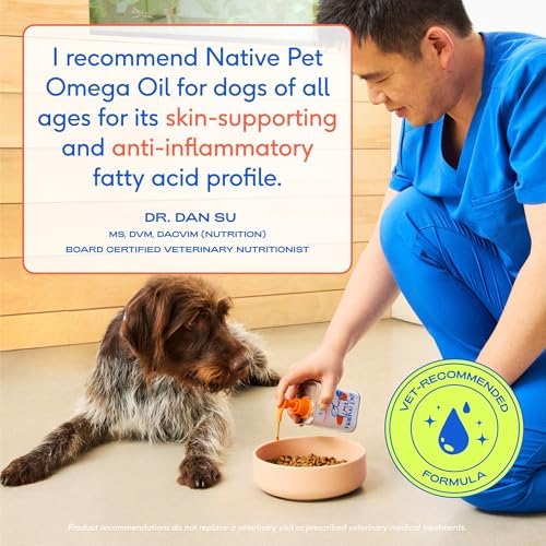 Native Pet Omega 3 Fish Oil for Dogs & Cats – Wild Alaskan Salmon Oil for Dogs Skin and Coat, Supports Joints, Heart & Shedding – Fast-Absorbing Omega 3 6 9 Liquid Supplement – 32oz