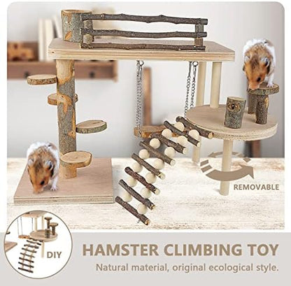 Wooden Hamster Playground, Hamster Platform, Hamster Climbing Hide Frame