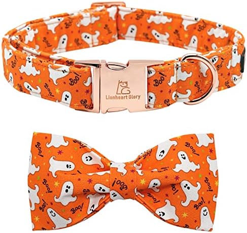 Lionheart Glory Halloween Dog Collar - Heavy Duty Adjustable Bowtie Collar for X-Large Dogs, Fall Design, Suitable for Female or Male Dogs