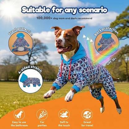 LovinPet Large Dog Bodysuits, Brown Shark Print, M
