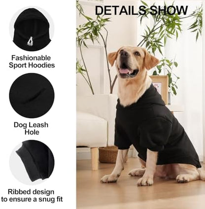 EXPAWLORER Dog Hoodies for Small Medium Large Dogs,Love DAD Black L