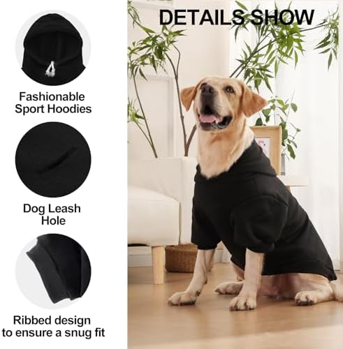 EXPAWLORER Dog Hoodies for Small Medium Large Dogs,Love DAD Black XL