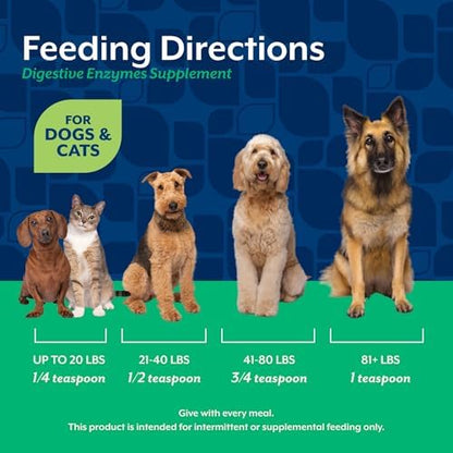 NaturVet Digestive Enzymes with Pre & Probiotic for Dogs & Cats- 1lb Powder