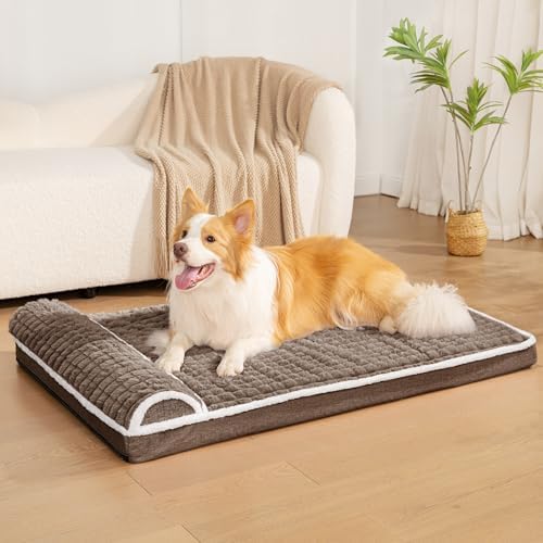 Orthopedic Large Dog Bed Pillow Pet Sofa Bed 56''X40'' Taupe