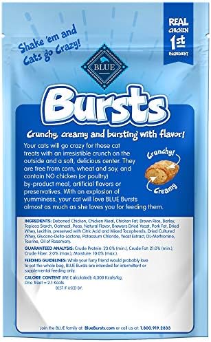 Blue Buffalo Bursts Chicken Crunchy & Creamy Cat Treats, 2 oz, 6 ct