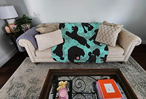 Caroline's Treasures MLM1022LQB Black Standard Poodle Quilted Blanket 50x60 Artwork Pattern Quilted Throw Blanket for Bed, Couch, Sofa, Soft and Lightweight