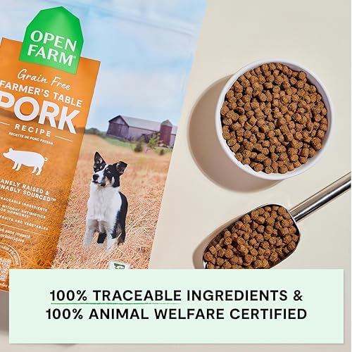 Open Farm Grain Free Dry Dog Food, Pork Kibble, 4lb Bag