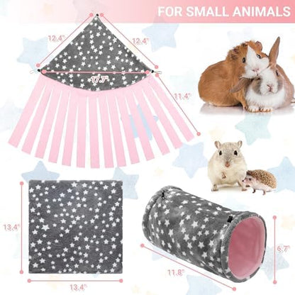 Guinea Pig Hideout, 3 Pack Tunnel Mat Corner Pet Cage Accessories