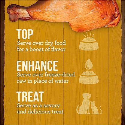 Merrick Grain Free Bone Broth, Premium Human Grade and Gluten Free Dog and Cat Food Topper Pouches, Chicken - 16 oz. Pouch (Pack of 2)