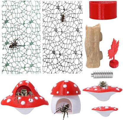 9 Pcs 3D Jumping Spider Enclosure Accessories Set, Jumping Spider Platforms