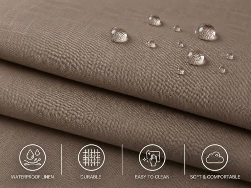 Mini Cloud Bed - Removable and Washable Covers - Upholstered Minimalist Modern Luxury - Toddler Baby Pet Dog Cat Nursery (Waterproof Taupe Linen, Medium)