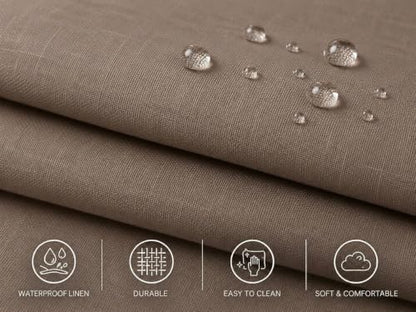 Mini Cloud Bed - Removable and Washable Covers - Upholstered Minimalist Modern Luxury - Toddler Baby Pet Dog Cat Nursery (Waterproof Taupe Linen, Medium)