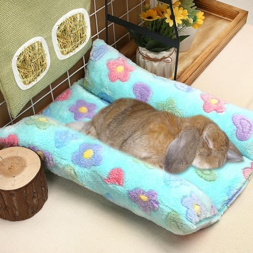 PETKNOWS Bunny Beds,15.75" × 13.78" Padded Concave Nest for Small Pets