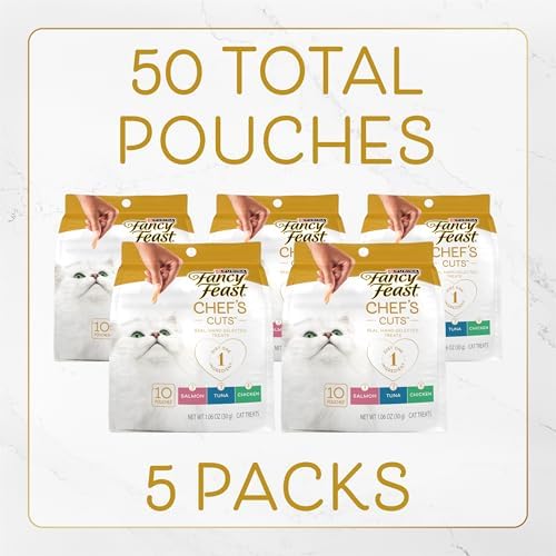 Fancy Feast Purina Natural Cat Treats Variety Pack - 5 Pack, 10 ct Pouches