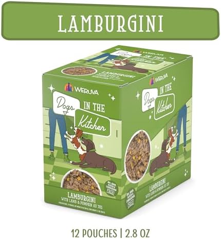 Weruva Dogs in the Kitchen, Lamburgini with Lamb & Pumpkin Au Jus Dog Food, 2.8oz Pouch (Pack of 12)