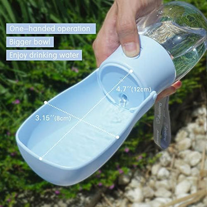 Foldable Dog Water Bottle, Leak-Proof Portable Water Dispenser with Travel Bowl, 10oz for Small Dogs, Cats, Puppies on Walks, Hiking & Travel, Dishwasher Safe Pet Supplies