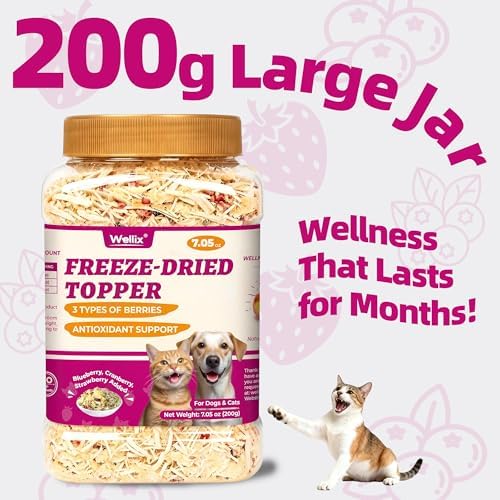 Wellix Freeze Dried Cat & Dog Treats with 3 Berries, 7.05oz