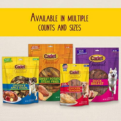 Cadet Gourmet Sweet Potato & Duck Wrapped Biscuits Dog Treats, 14 oz
