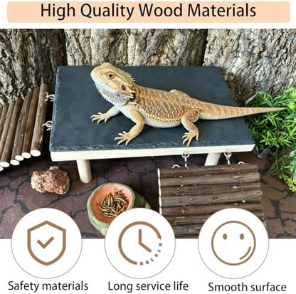 Bearded Dragon Basking Platform Climbing Tank Accessories Reptile Hideout