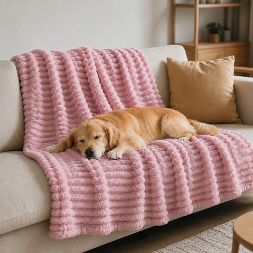 Emotional Support Blanket for Dogs, Yellow Dog Blanket (Pink,39x59in)