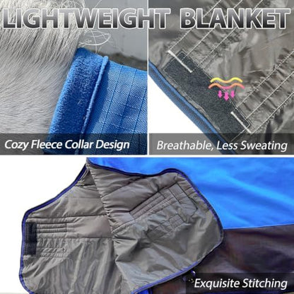 1200D Horse Blanket,Turnout Rain Sheet(No Fill),Dark Blue 69''