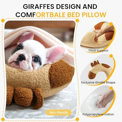 Dog Pillow Soft Neck Pillow for Dogs, Washable Dog Calming Pillow for Sleep