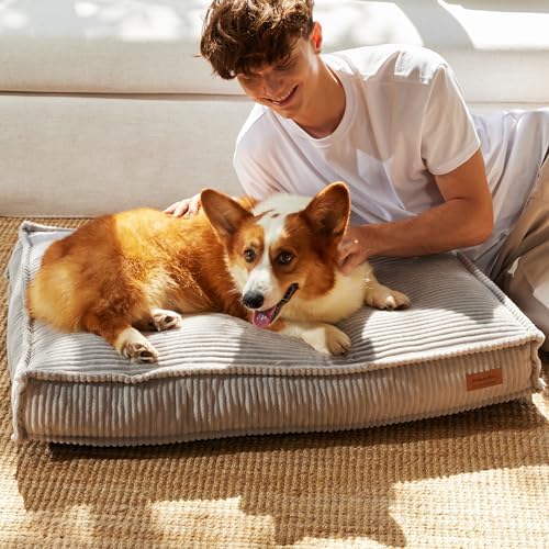 FUKUMARU 5.5-Inch Thick Dog Bed Mat, Cozy Flat Dog Kennel Bed for Crate