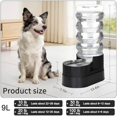RIZZARI 9L Elevated Dog Waterer: Large Capacity Hydration