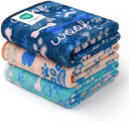 Luciphia 3 Pack Soft Fleece Dog Blankets for Medium Dogs Puppy Cats,30"x20"