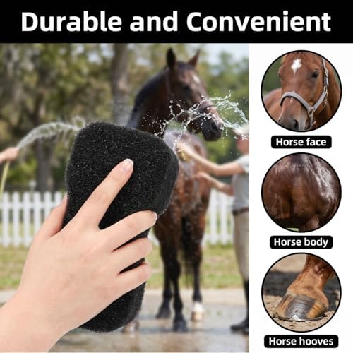Cididu 6 Pack Horse Groomer Sponge, Durable Horse Bath Sponge Block for Cleaning and Massage, Reusable Brush Scrubber for Body Hair, Horses Grooming Tool Supplies for Large Dog and Cat, Easy to Grasp