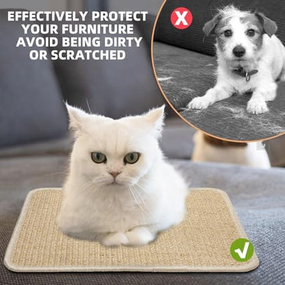 2 Pieces Rabbit Scratcher Mat Natural Sisal Cat Bunny Rabbit Scratching Pad
