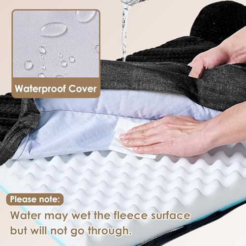 EHEYCIGA Memory Foam Dog Bed Large Size Dogs, Orthopedic Dog Bed Large with Washable Removable Cover, Waterproof Pet Sofa Couch with Nonskid Bottom, 36x27x6, Black