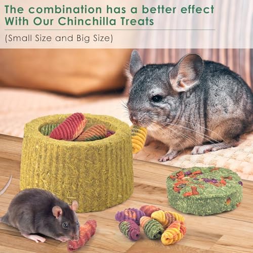 ERKOON 100% Edible Premium Timothy Hay Chew A Bowl for Rabbits, Chinchilla Treats, Chew Toys for Teeth Guinea Pigs and Mice (Pumpkin)