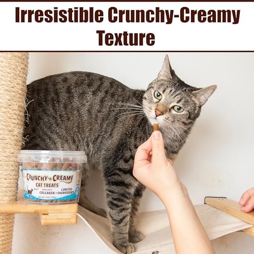 Fieldcrest Farms Collagen Cat Treats, Tuna, Crunchy & Creamy, 8 oz Tub