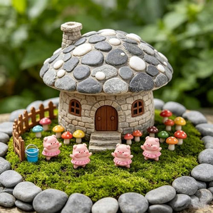 Mini Dancing Pig Resin Silicone Mold for DIY Fairy Garden Landscape Decor