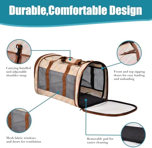 Soft-Sided Kennel Pet Carrier, Airline Approved Travel Handbag