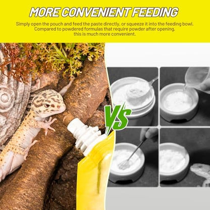 Crested Gecko Food, Silkworm Paste Reptile Food Made with Fresh Insects Gecko Food Complete Diet 2.82oz