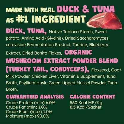 Grain-Free Lickable Dog Treats, Duck & Tuna Purée, 0.5 oz, 5 Pack