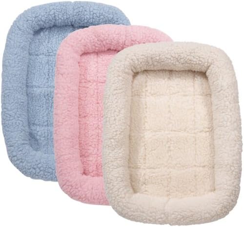Slumber Pet Sherpa Crate Pet Bed with Bumper-Style Cushioning for Comfort in Crate