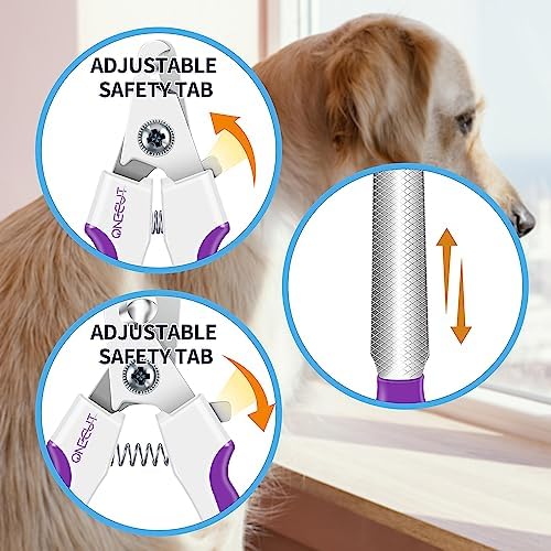 6" Dog Nail Clippers for Small, Medium and Large Breed Professional Pet Nail Trimmers -Suitable for Cats, Rabbits and Guinea Pigs with Safety Guard to Avoid Over Cutting (Pink)