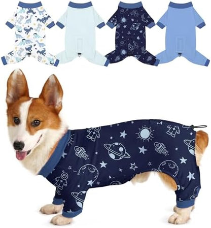 Bienbee Dog Pajamas, 4 Pack Adjustable Onesies for Small to Large Dogs XL