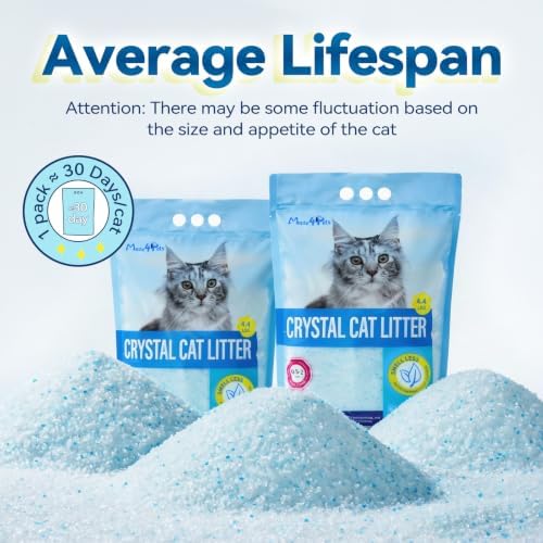 Made4Pets Cat Litter Crystals,Non Clumping Litter 17.2 lbs(4 x 4.3lb Packs)