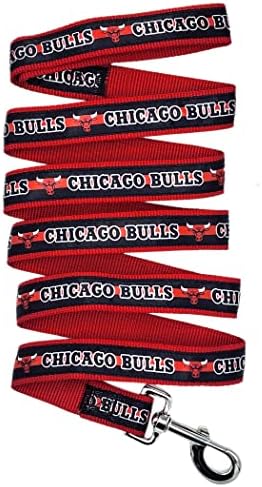 NBA Chicago Bulls Dog Leash, Size Small. Heavy-Duty Metal Swivel Buckle Pet Leash