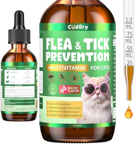 Flea and Tick Prevention for Cats –Cudory Fleas Drops with Multivitamin