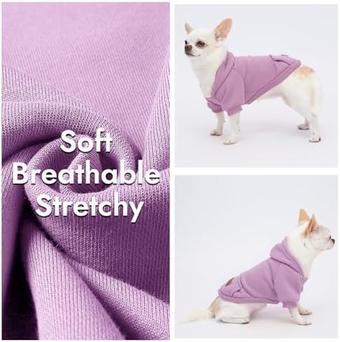1 Pack Dog Hoodie Warm Hood Dog Sweater Cold Weather Small Dogs Sweatshirt Comfort Pet Clothes for Small Medium Dogs with Pockets Cats Chihuahua Clothes for Male Female Girl Boy Sporty Daily Wear