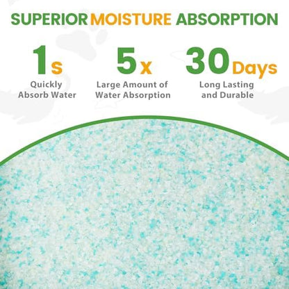 NEWORD Non-Clumping Crystals Cat Litter, Superior Odor Control Silica Gel Litter, Low Tracking & Dust-Free, Soft-On-Paws, Aloe Vera Fragrance, 14 lbs (2 Packs of 7lb Bags)