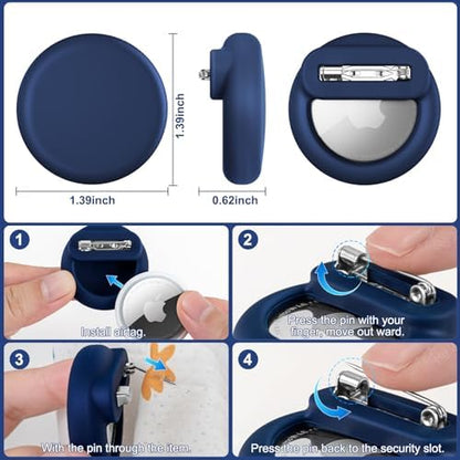 Bingcok Airtag Hidden Holder for Kids with Invisible Pin, 4 Pack