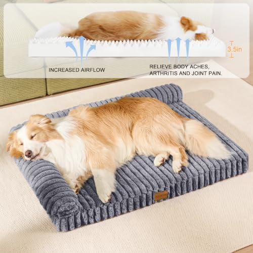 Orthopedic Large Dog Bed Furry Pet Bed, Washable Cover 42''X28''