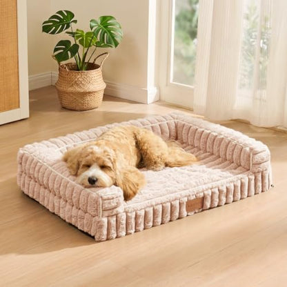 Orthopedic Large Dog Bed Furry Pet Bed, Washable Cover 36''X24''