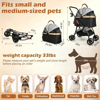Pet Stroller for Small Dogs Cats